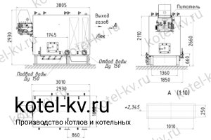 Котел КВм-1.86 с ЗП РПК. Чертеж